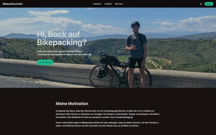 Bikepacking Coach Website